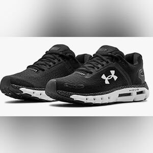 Under Armour Black and White HOVR Running Shoes